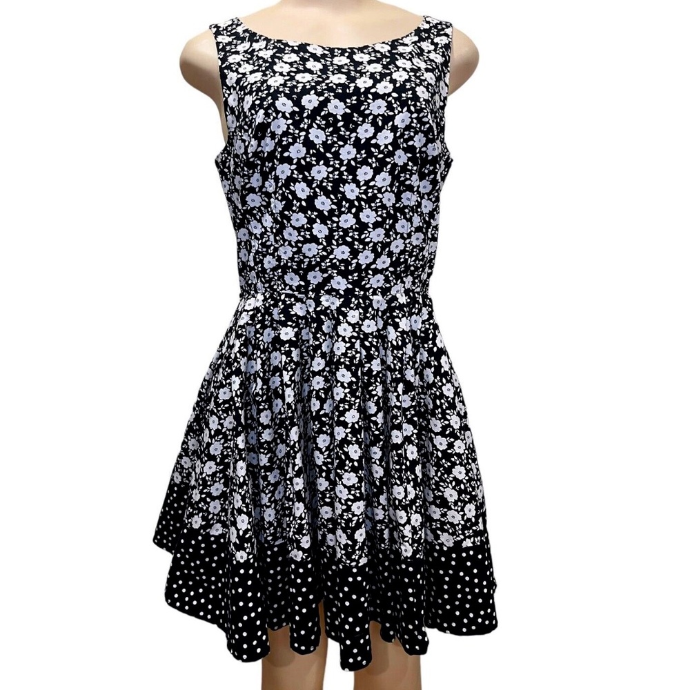 LC Lauren Conrad Dress - Black & White Sz 14 Juniors Missy Skater Spring/Summer